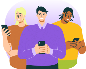 Person using Rogervoice app for captioned phone calls